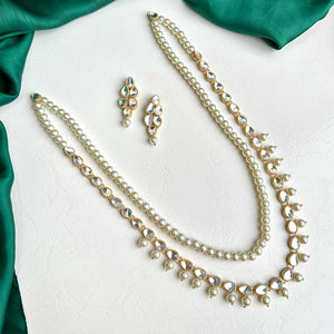 Kundan Maala//Earrings (Pearl)